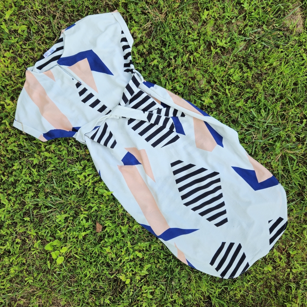 80s Print Midi Dress Size XL
